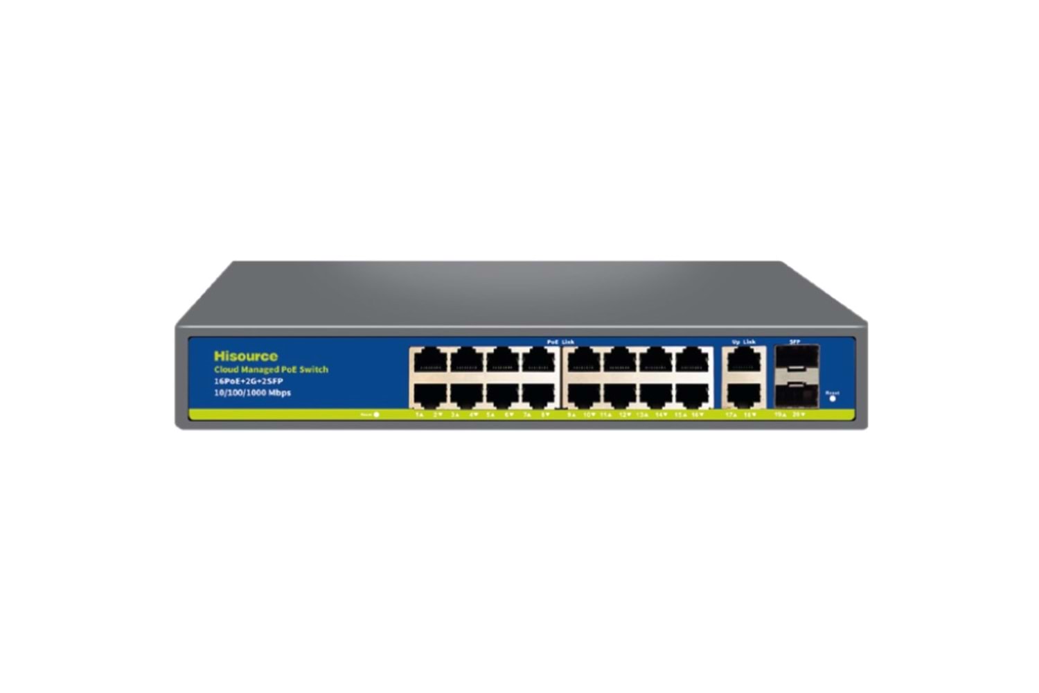 Hi-S21-16GP2G2S 16+2+2 Full Giga PoE Managed WEB/APP 250W
