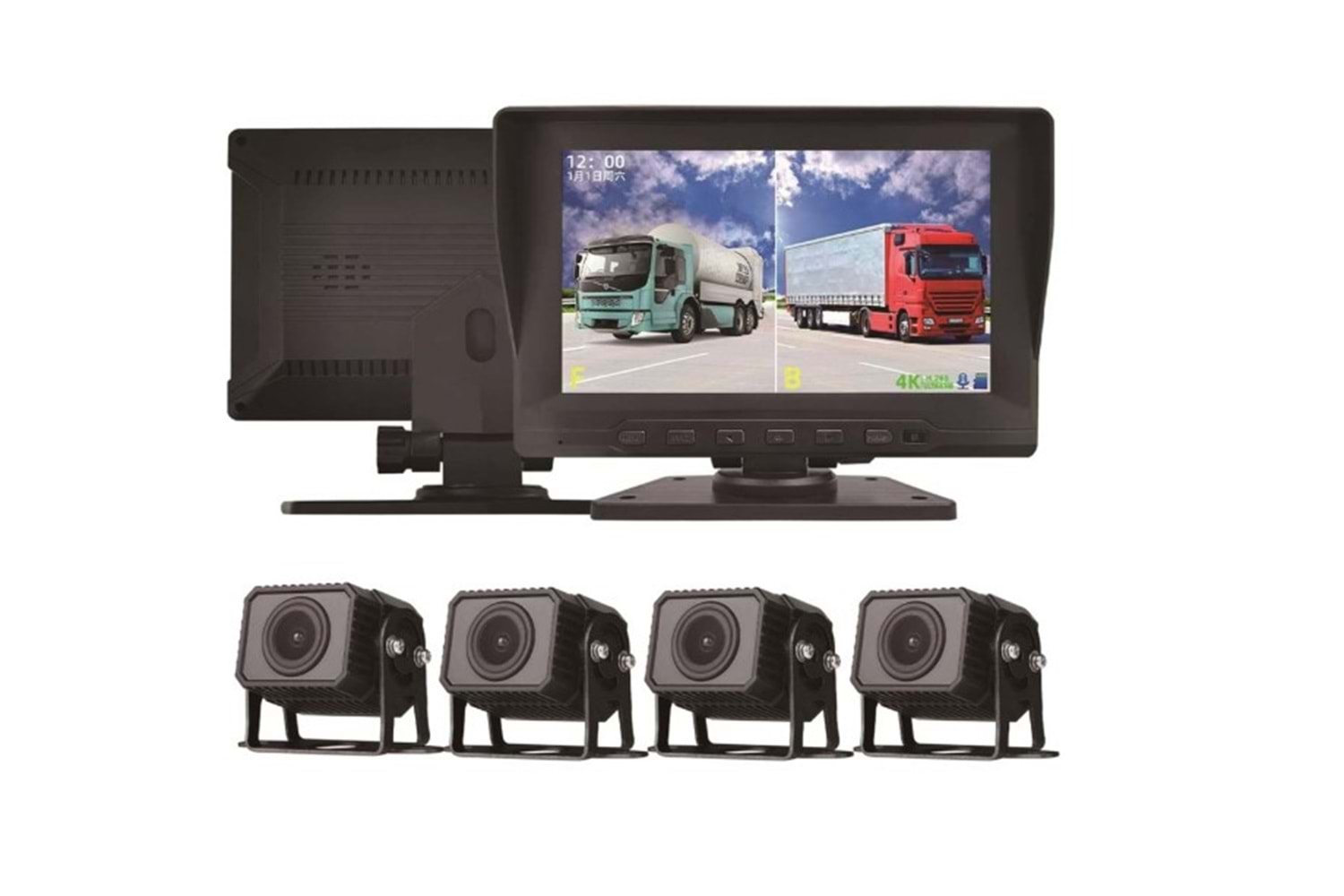 INOX-X615 7İNÇ AHD 4 KAMERALI KAYITLI ARAÇ SETİ