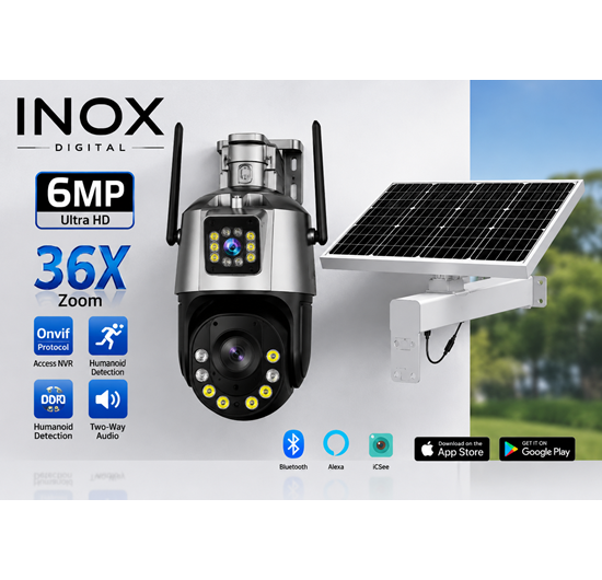 INOX-215 4G DUAL (İKİ) LENS 36X 60WATT 30Mah SOLAR PANELLİ PTZ
