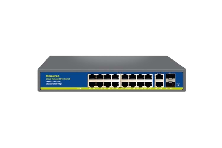Hi-S21-16GP2G2S 16+2+2 Full Giga PoE Managed WEB/APP 250W