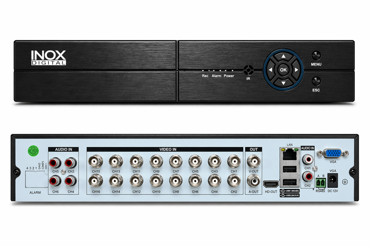 INOX-3016H265 AHDVR H.265 6 SES 16 KANAL DVR (KOLİ 5 ADET)