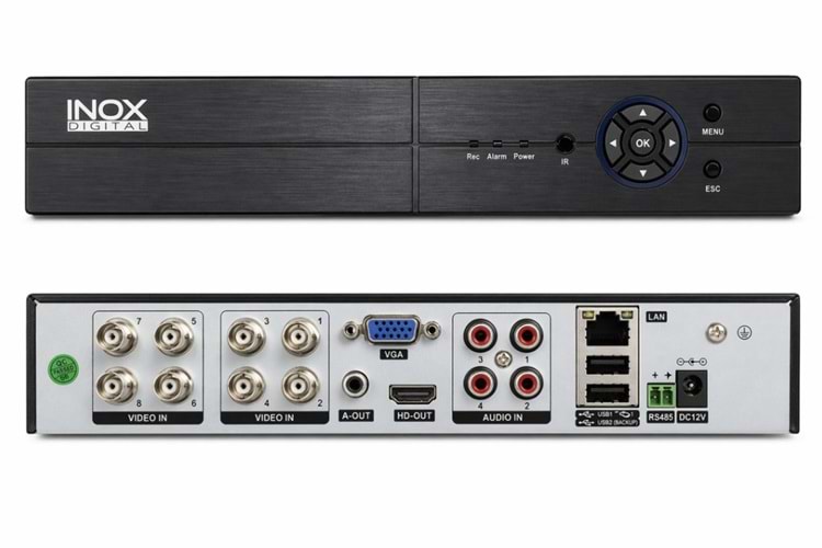 INOX-X418D 8 KANAL DVR KAYIT CİHAZI (KOLİ 10 ADET)