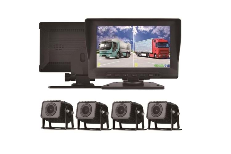 INOX-X615 7İNÇ AHD 4 KAMERALI KAYITLI ARAÇ SETİ